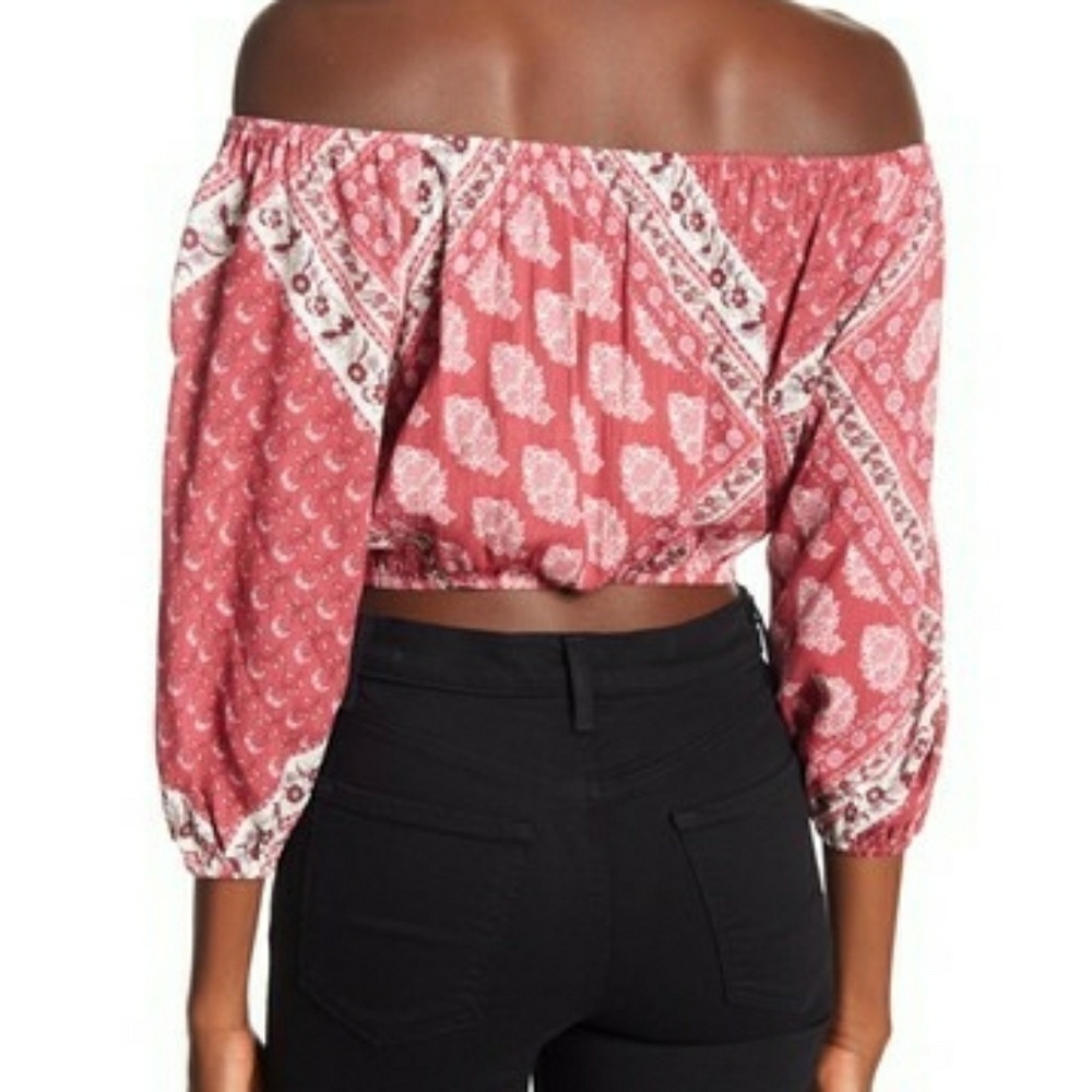 Show Me Your Mumu off shoulder floral print crop top M NWT - Picture 2 of 6